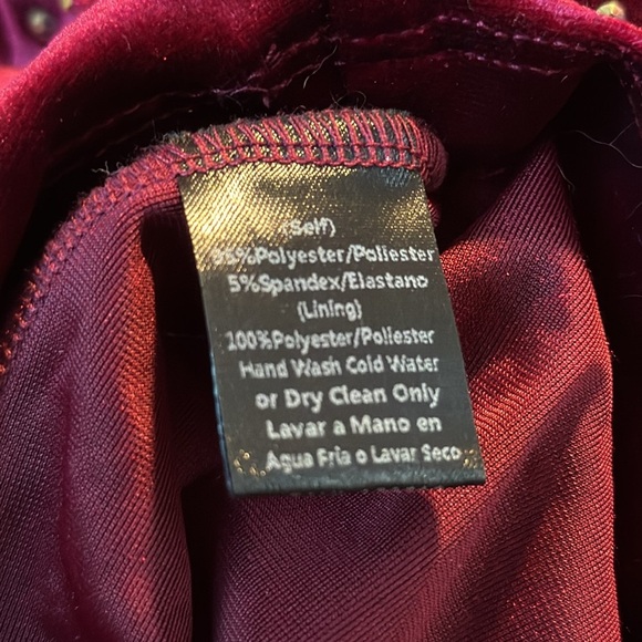 Windsor maroon velvet dress with sequins. - Picture 3 of 11